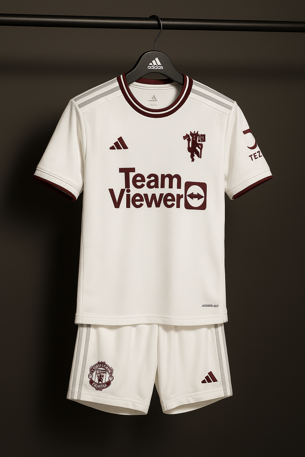 Manchester United White Away Jersey Kit.(Embroidery)