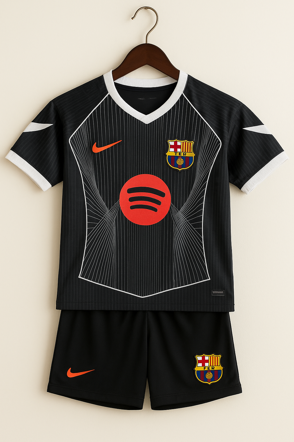 FC Barcelona Black Geometric Edition Kit.(Embroidery)