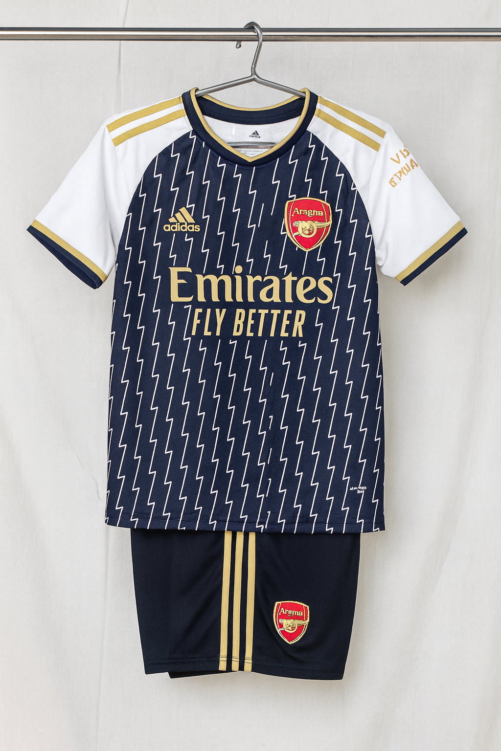 Arsenal Away Lightning Edition (Navy–Gold 2024/25)Kit.(Embroidery)