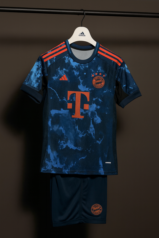 Bayern Munich Third Kit (Blue Marble Design) Jersey Kit.(Embroidery)