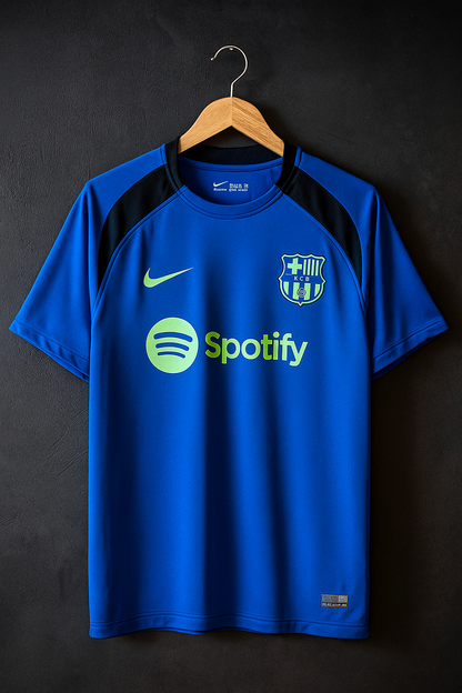 🔥 FC Barcelona Blue Training Jersey Kit. (Embroidery)