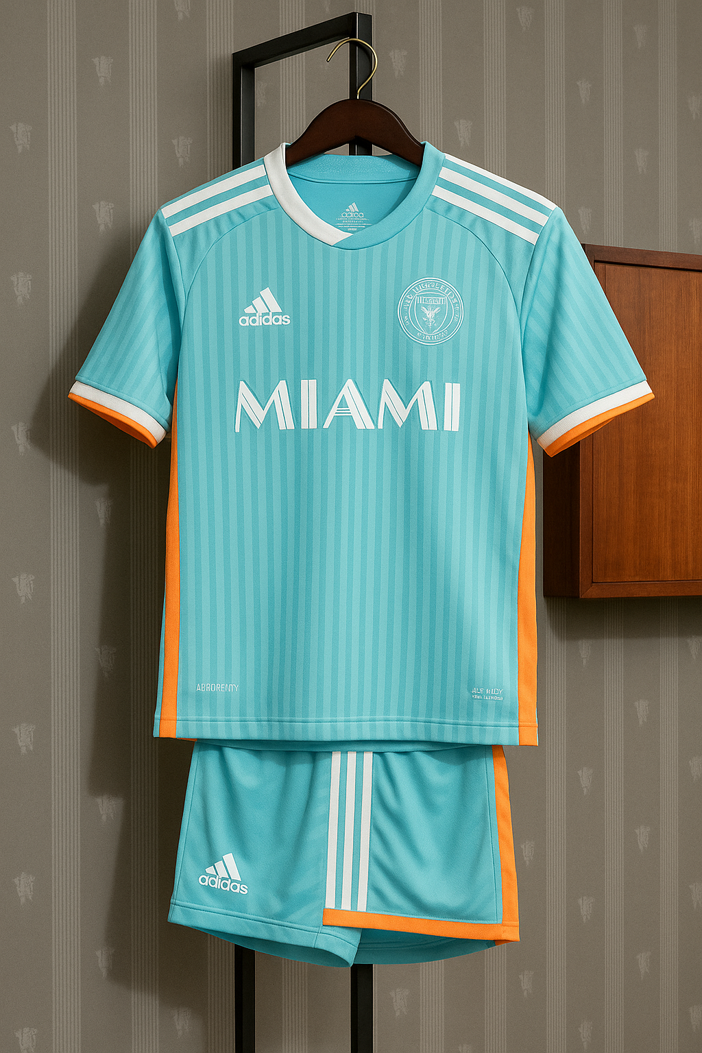 Inter Miami Aqua Stripes Edition Jersey Kit.(Embroidery)