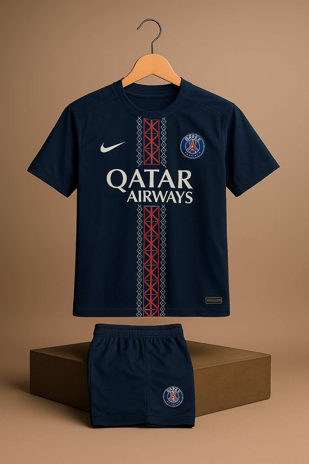 Paris Saint-Germain (PSG) 2023/24 Home Kit. QATAR AIRWAYS (Embriodery)