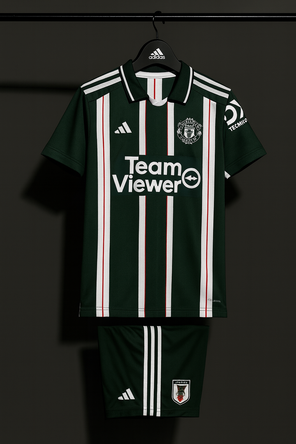 Manchester United 2024–25 Green Third Kit. (Embroidery)