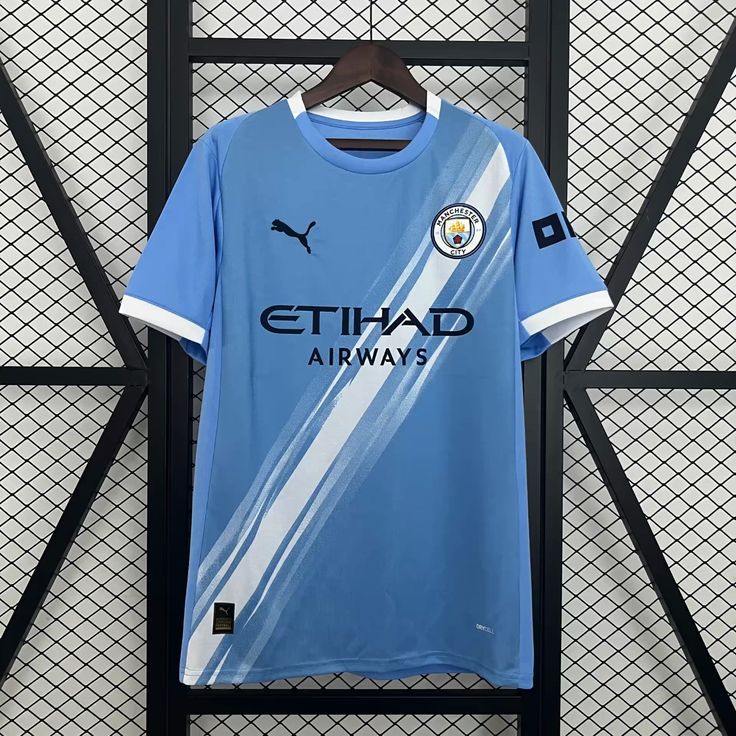" Manchester City 2023/24 Home Jersey kit" ETIHAD AIRWAYS (Embriodery)