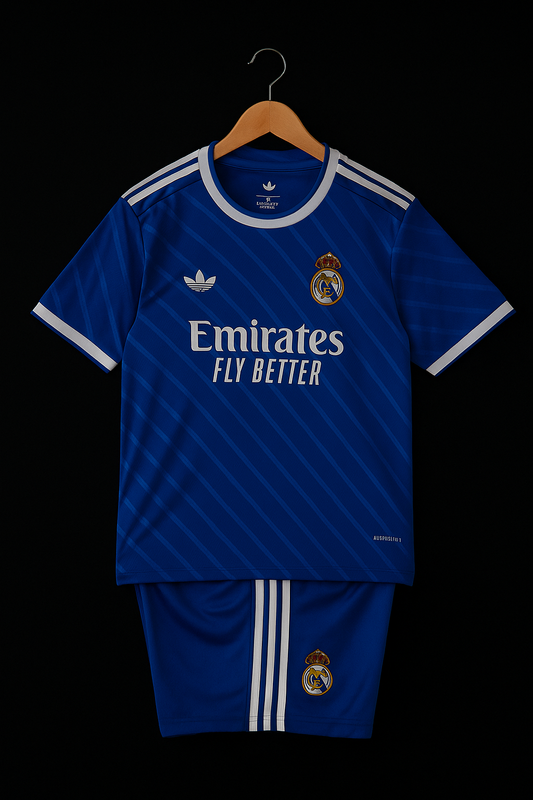 Real Madrid Royal Blue Edition Jersey Kit. (Embroidery)